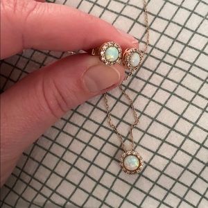 Opal necklace and earrings